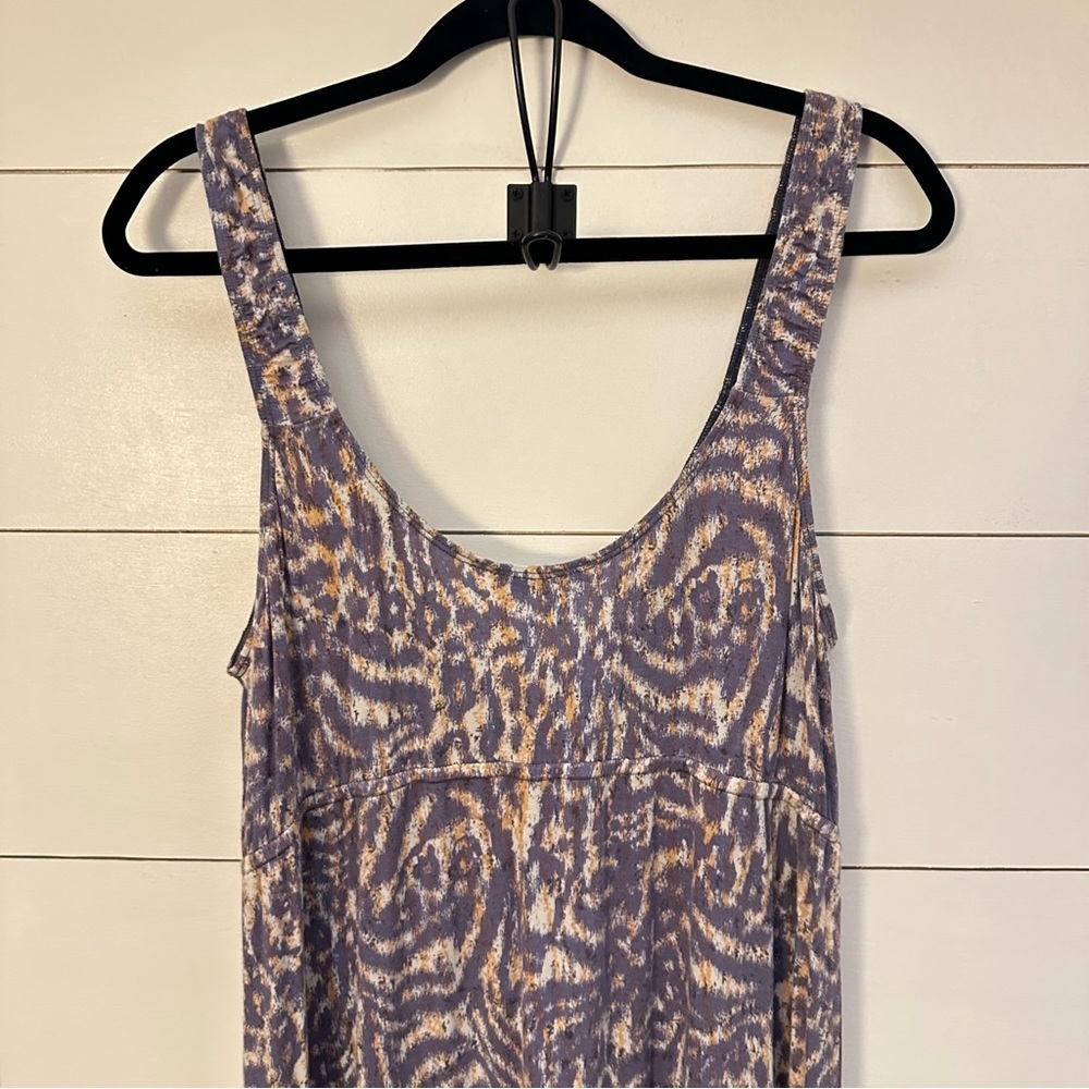 CABI L woman abstract purple gold Patio sleeveless maxi dress coastal boho chic - Picture 12 of 14